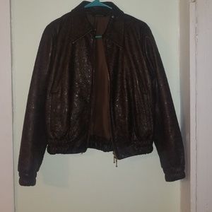 Tooled leather jacket